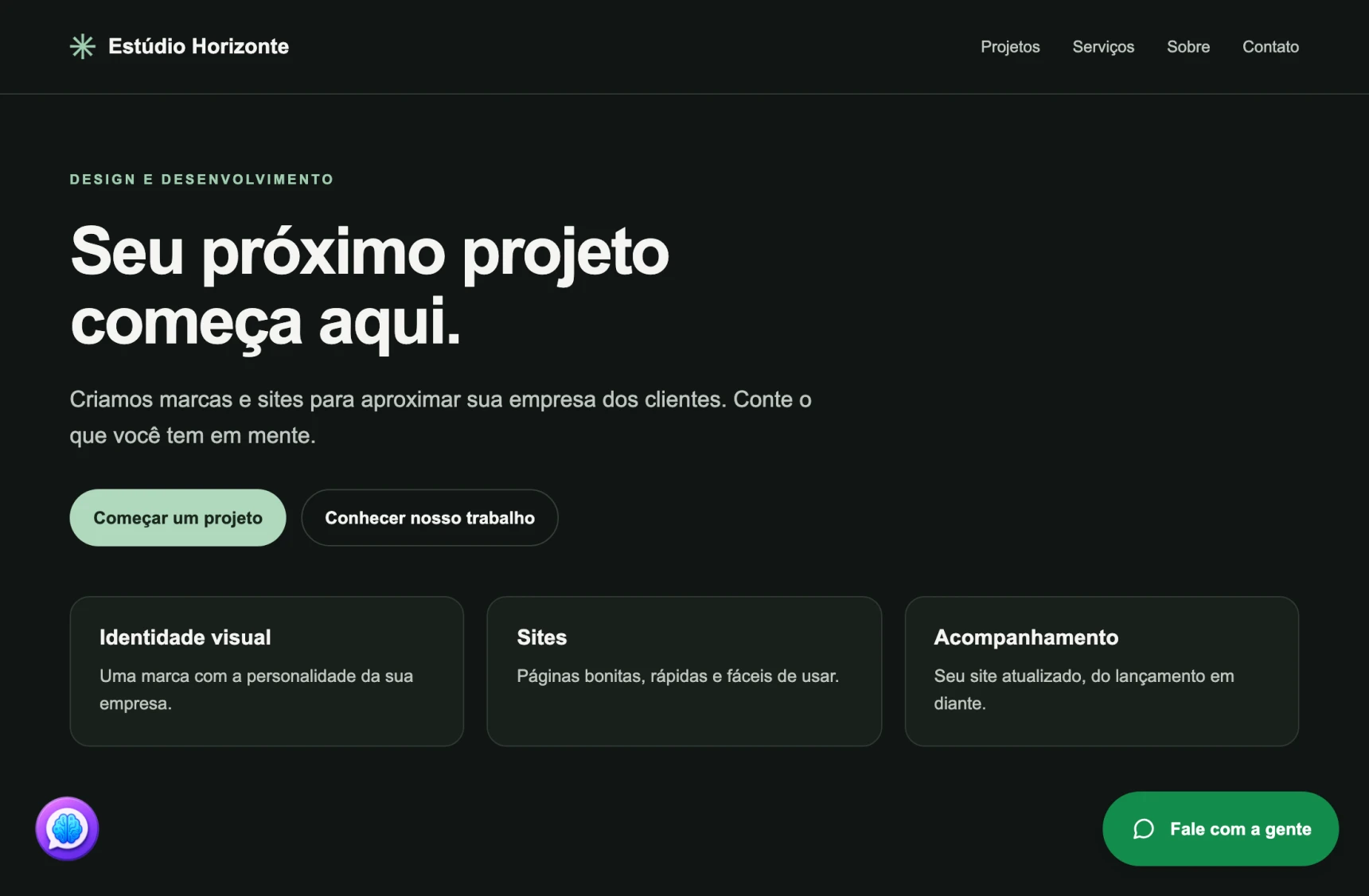 Robo e o outro botão em cantos opostos