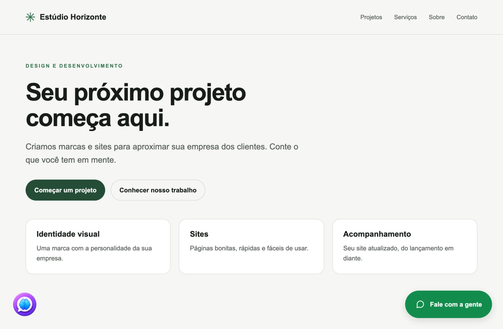 Robo e o outro botão em cantos opostos
